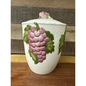 Vintage Maddux Of California Pottery Cookie Jar Grapes And Leaves